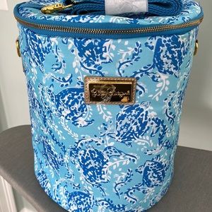 Lilly Pulitzer Blue and white cooler.